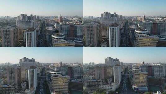 航拍广东江门胜利路五邑城商业中心高清在线视频素材下载