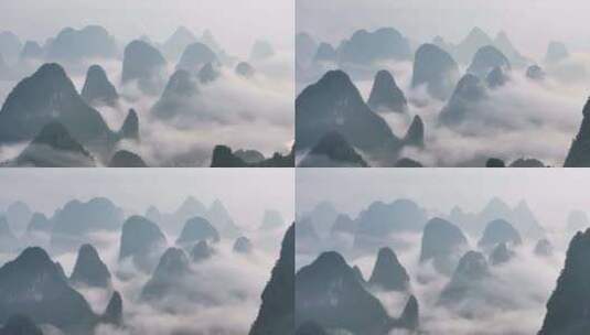 桂林山水云海 漓江高清在线视频素材下载