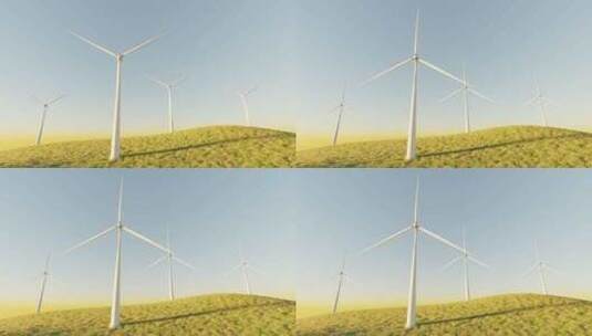 3d风电场高清在线视频素材下载