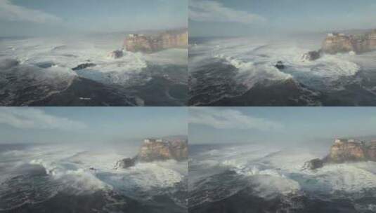波涛汹涌的大海壮丽的自然风光高清在线视频素材下载