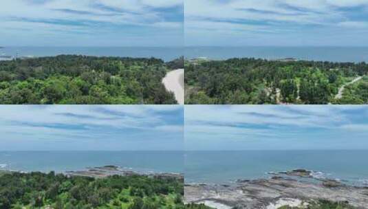 大海航拍海平面碧海蓝天海面唯美海岸线风光高清在线视频素材下载