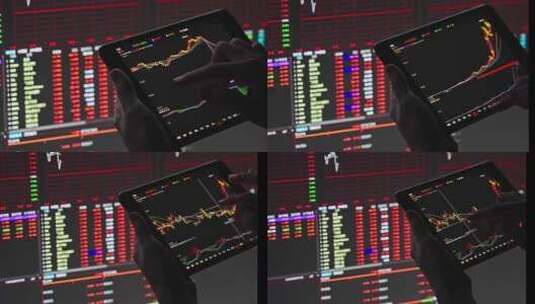 在数字平板电脑上分析股票股市投资市场图表高清在线视频素材下载