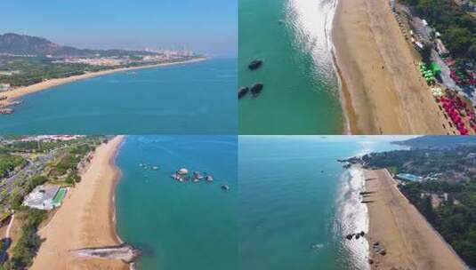 东海大海海边海水海浪沙滩海滩航拍风景唯美高清在线视频素材下载