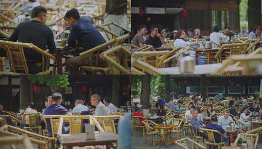成都茶馆陈锦茶铺-人文烟火气高清在线视频素材下载