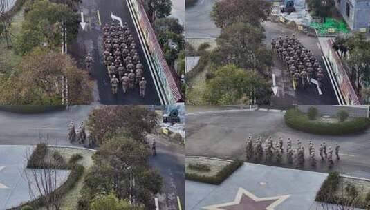 民兵跑步训练高清在线视频素材下载