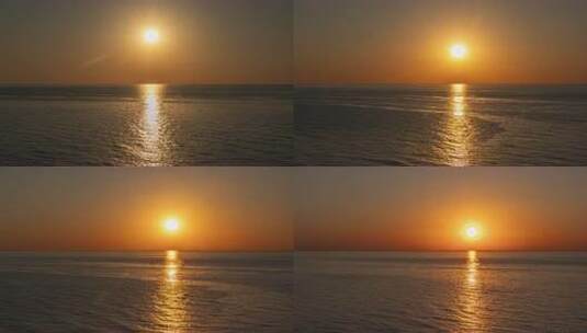海上日出壮丽景观海上日落夕阳金色阳光海面高清在线视频素材下载