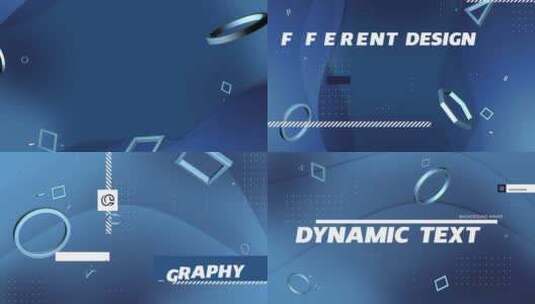 动感蓝色抽象图形版式文本会议开场介绍AE模板高清AE视频素材下载
