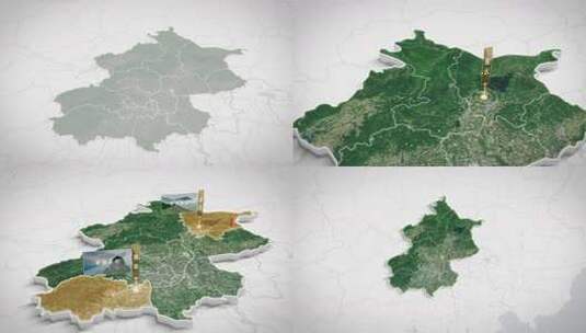 北京地图简约无插件高清AE视频素材下载