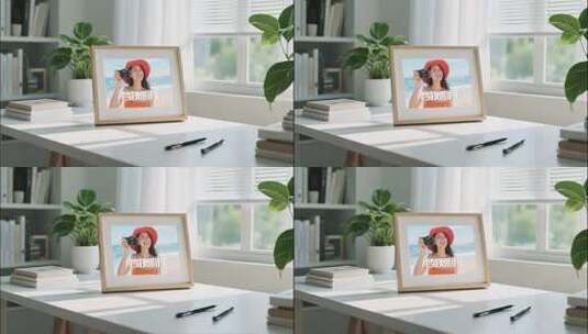 桌子上的相框2文件夹高清AE视频素材下载