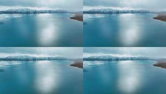 碧绿高原雪山湖泊空镜头转场高清在线视频素材下载