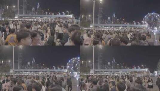 香港2023跨年夜尖沙咀街景夜景高清在线视频素材下载