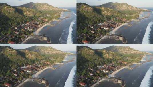 航拍印度尼西亚巴厘岛东海岸坎迪达萨海滨小高清在线视频素材下载