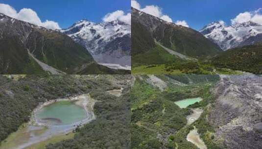 航拍新西兰库克山国家公园风光高清在线视频素材下载