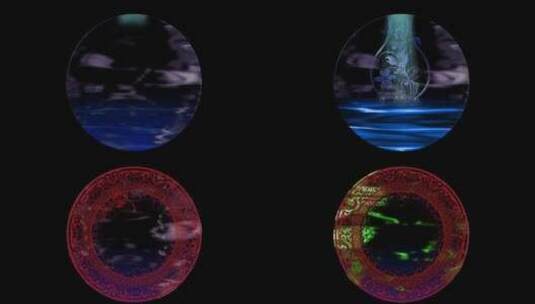 3D青花瓷上的鱼互动视频高清在线视频素材下载