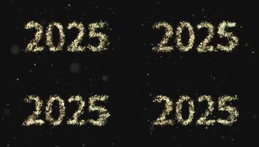 2025年金色粒子特效新年高清在线视频素材下载