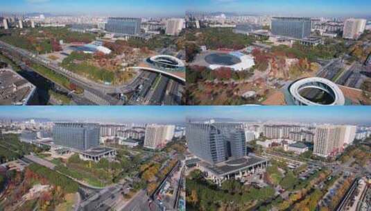 宁波市北仑中心公园城市环境高清在线视频素材下载