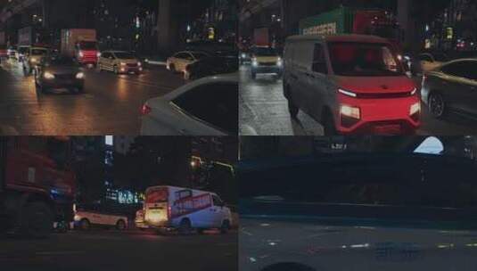 合集-深圳城市道路夜景车流-60FPS高清在线视频素材下载