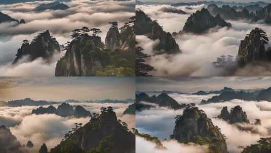 大美中国黄山风景日出云海高清在线视频素材下载