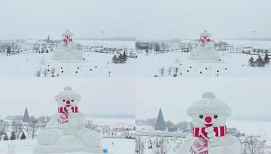大雪人空镜头高清在线视频素材下载