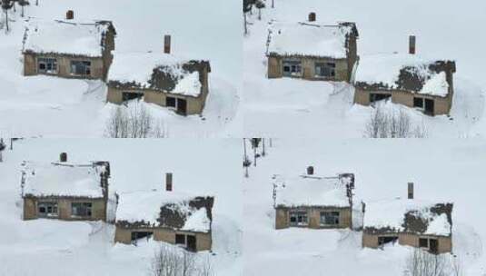 【合集】大雪覆盖破败房子高清在线视频素材下载