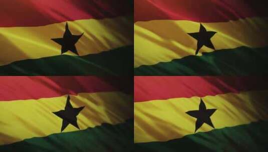 加纳国旗挥舞-4K高清在线视频素材下载