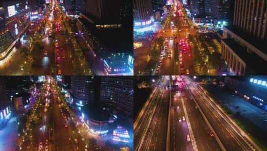 城市马路公路汽车车辆车流夜景延时高清在线视频素材下载
