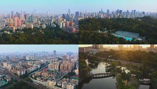 4K航拍 越秀公园与广州高清在线视频素材下载