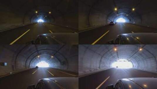隧道中行驶的汽车高清在线视频素材下载