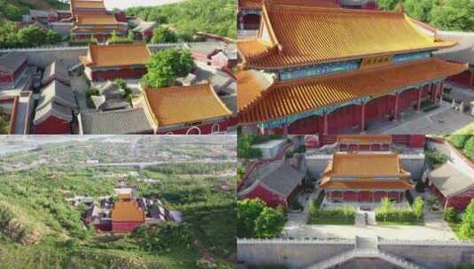 航拍大觉寺寺庙中国风古典建筑禅意红墙皂瓦高清在线视频素材下载