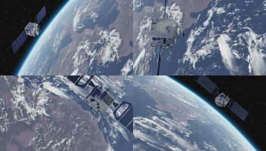人造卫星环绕地球飞行高清在线视频素材下载
