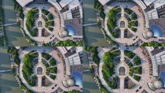 俯拍杭州西湖文化广场高清在线视频素材下载