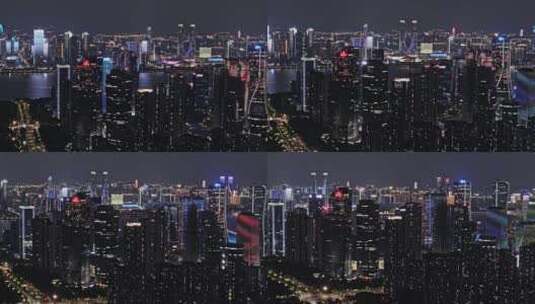 2024航拍杭州钱江新城夜景高清在线视频素材下载