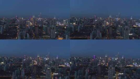 中国上海市区夜景。高清在线视频素材下载