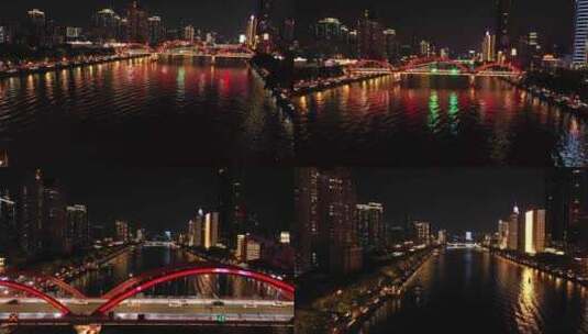 广州夜景航拍素材高清在线视频素材下载