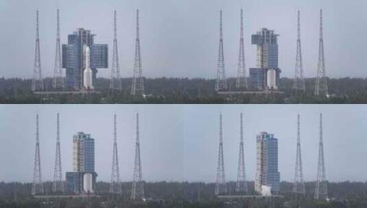 嫦娥六号｜长征五号火箭垂直转运高清在线视频素材下载
