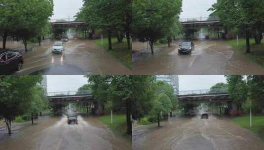 2024年6月下旬黄山市暴雨后洪水来袭高清在线视频素材下载