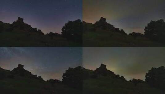 Zafra城堡，西班牙，剪影，天空高清在线视频素材下载