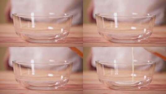 玻璃碗倒豆浆豆奶 (1)高清在线视频素材下载