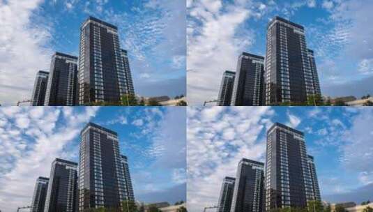 陕西西安高新区 中大国际 建筑延时高清在线视频素材下载