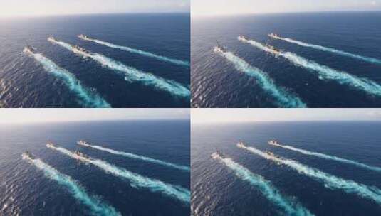 海军的船在大海上航行高清在线视频素材下载