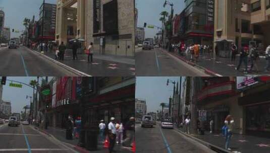 游客参观好莱坞星光大道高清在线视频素材下载