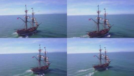 帆船在海上行驶高清在线视频素材下载