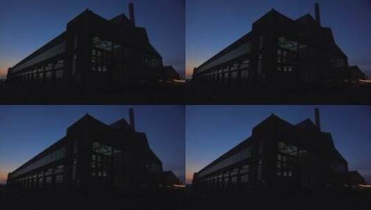 夜幕下的仓库景观高清在线视频素材下载