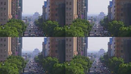 无人机航拍好莱坞街道上的交通高清在线视频素材下载