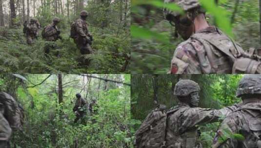 树林里的士兵高清在线视频素材下载