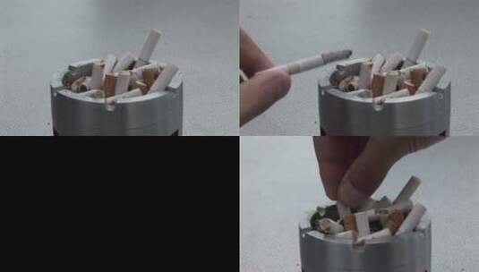 把香烟放在烟灰盘里高清在线视频素材下载