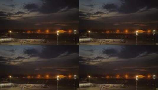 夜晚的机场高清在线视频素材下载