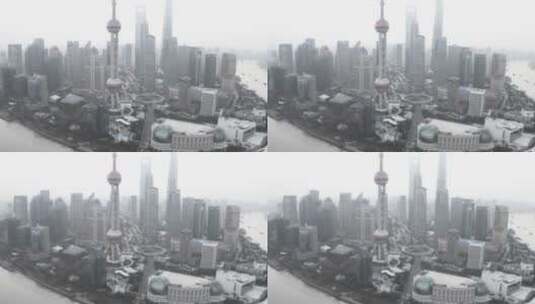 大雾中的上海高清在线视频素材下载