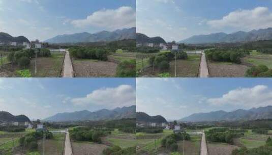 航拍广西兴安县乡镇自然风光高清在线视频素材下载