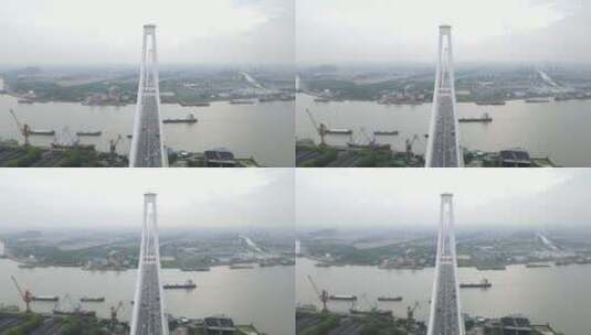 上海徐浦大桥4K航拍高清在线视频素材下载